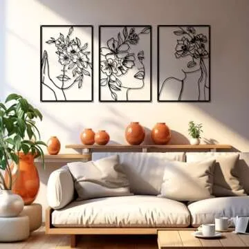 DETENE Abstract Metal Wall Art for Modern Home Decor