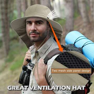 Tirrinia Wide Brim Hat with Neck Flap for Outdoor Fun