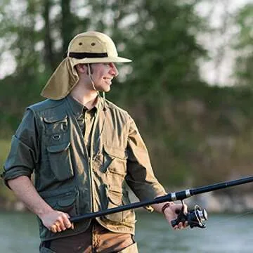 Tirrinia Wide Brim Hat with Neck Flap for Outdoor Fun