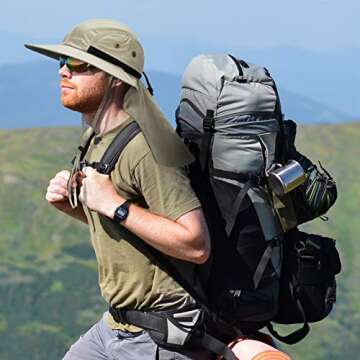 Tirrinia Wide Brim Hat with Neck Flap for Outdoor Fun