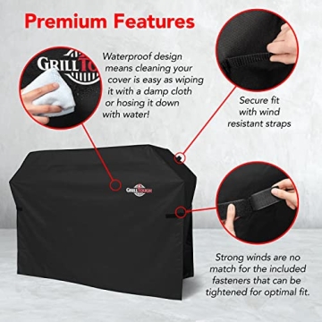 GrillTough Heavy Duty BBQ Grill Cover - Waterproof, UV Resistant