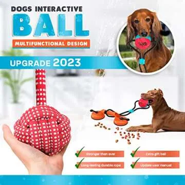 SELAPET Dog Suction Cup Toy - Tug of War Style with Rope, Dogs Interactive Ball, Large Aggressive Chewers & Puppy - Wear-Resistant Pull, Teeth-Cleaning Chew, Multifunctional Design