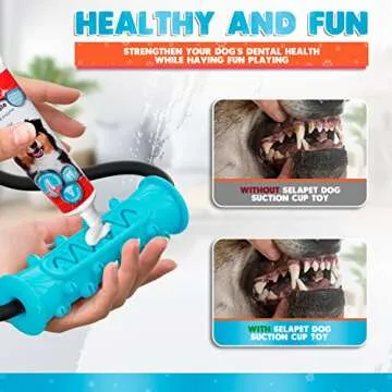 SELAPET Dog Suction Cup Toy - Tug of War Style with Rope, Dogs Interactive Ball, Large Aggressive Chewers & Puppy - Wear-Resistant Pull, Teeth-Cleaning Chew, Multifunctional Design