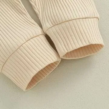 Toddler Baby Boy Girl 3 Pack Jogger Pants Ribbed Cotton Solid Color Drawstring Active Sweatpants Fall Winter Clothes (Ribbed Grey+Apricot+Blue, 0-6 Months)