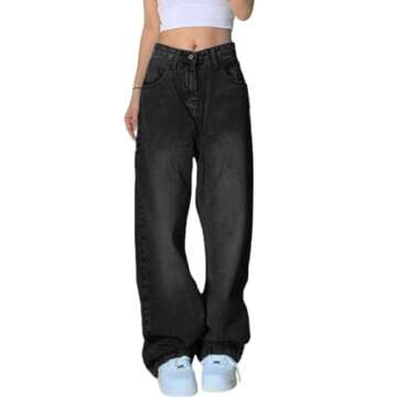 Stylish EMMIOL Vintage Denim Jeans for Women - Baggy & Casual