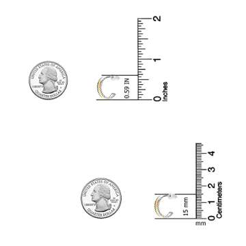 LeCalla 925 Sterling Silver Half Hoop Earrings Mothers Day Gifts for Women | Two-Tone Antique Style C Hoop Earring | 14K Gold-Plated Small Women's Earring 15MM