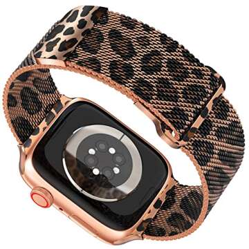 Geoumy Magnetic Band Compatible with Apple Watch 38/40/41/42mm for Series 10, Stainless Steel Mesh M...