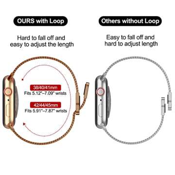 Geoumy Magnetic Band Compatible with Apple Watch 38/40/41/42mm for Series 10, Stainless Steel Mesh Milanese Strap, Metal Wristband for iWatch SE Ultra 1 2 Series 1-10 for Women Men, Leopard