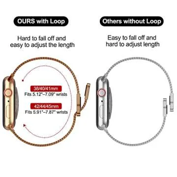 Geoumy Magnetic Band Compatible with Apple Watch 38/40/41/42mm for Series 10, Stainless Steel Mesh Milanese Strap, Metal Wristband for iWatch SE Ultra 1 2 Series 1-10 for Women Men, Leopard