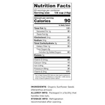 Terrasoul Superfoods Organic Hulled Sunflower Seeds, 2 Pounds