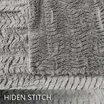 YUSOKI Luxury Double Sided Faux Fur Throw Blanket(Without Pillows),Gray Soft Fuzzy Fluffy Cozy Blanket Plush Furry Comfy Warm Blanket for Couch Bed Chair Sofa Bedroom Men Boys Gift(Grey,50" x 63")