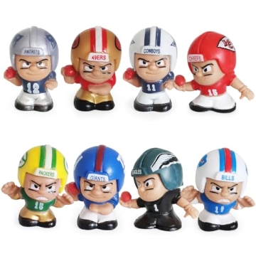 Football Player Figures Collector Set 8 Players Plus Rare Exclusive Coach Figure 1.8" Action Figures...