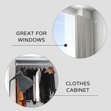 UIOSANRT No Drill Silver Shower Curtain Rod 31-55 Inches