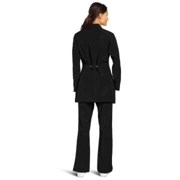 WonderWink Women's Utility Girl Stretch Lab Coat, Black, X-Small