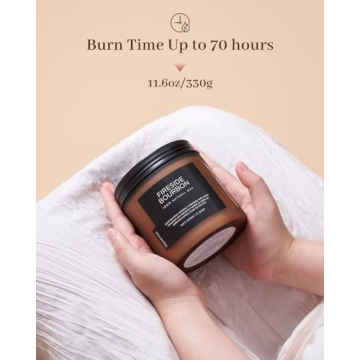 M&SENSE Fireside Bourbon Soy Wax Candle Eco-Friendly 70H Burn