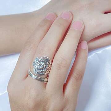 Elegant TimemoryUS Spoon Ring in S925 Silver for Women