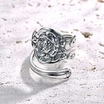 Elegant TimemoryUS Spoon Ring in S925 Silver for Women
