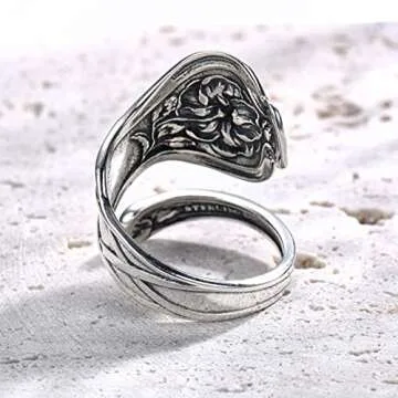 Elegant TimemoryUS Spoon Ring in S925 Silver for Women