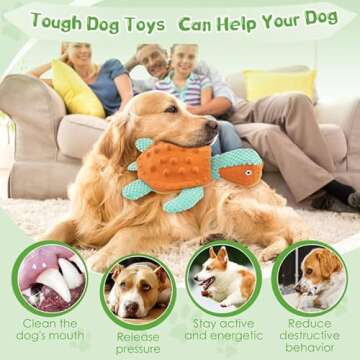 kachewlulu Large Squeaky Dog Toys - Plush Tug of War Toy for Small/Medium/Large Dogs Puppy Toys for Teething Training