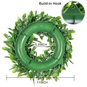 LSKYTOP Boxwood Wreaths - 4 Pcs Indoor Outdoor Decor