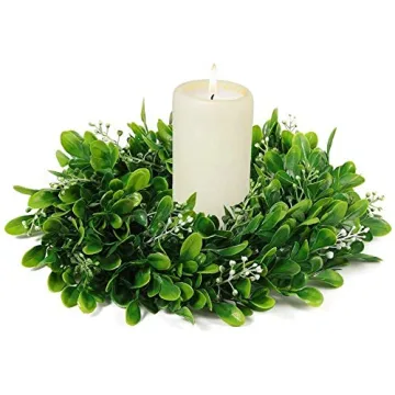 LSKYTOP Boxwood Wreaths - 4 Pcs Indoor Outdoor Decor