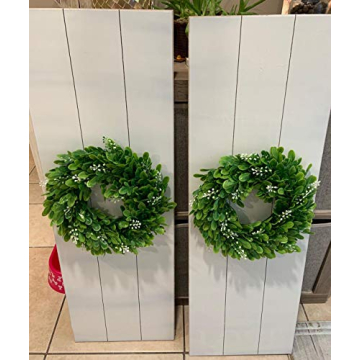 LSKYTOP Boxwood Wreaths - 4 Pcs Indoor Outdoor Decor
