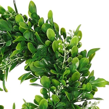LSKYTOP Boxwood Wreaths - 4 Pcs Indoor Outdoor Decor