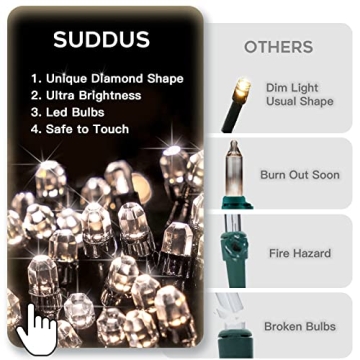 SUDDUS 200 LED Christmas Tree String Lights for Festive Decor
