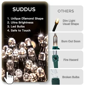 SUDDUS 200 LED Christmas Tree String Lights for Festive Decor