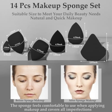 14 Pcs Makeup Sponge Set for Flawless Beauty Application