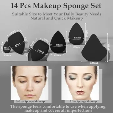 14 Pcs Makeup Sponge Set for Flawless Beauty Application