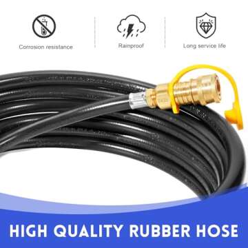 GasSaf 12ft Propane Regulator with Hose, Propane Hose for Indoor/Outdoor Heater -3/8 Quick Connect Disconnect