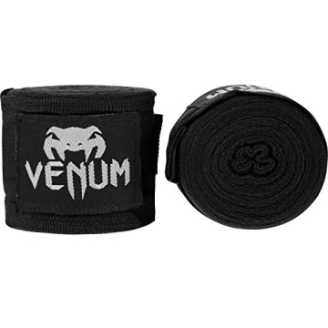 Venum Boxing Hand Wraps (Black, 2.5-Meter) - Ultimate Protection for Fighters