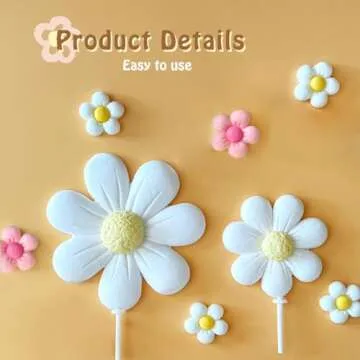 Boho Daisy Flower Cake Topper Set for All Occasions