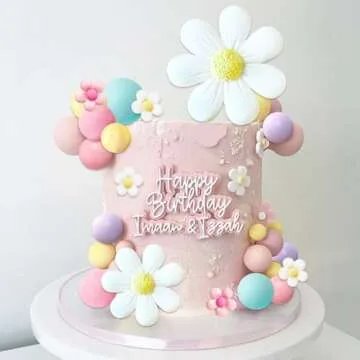 Boho Daisy Flower Cake Topper Set for All Occasions