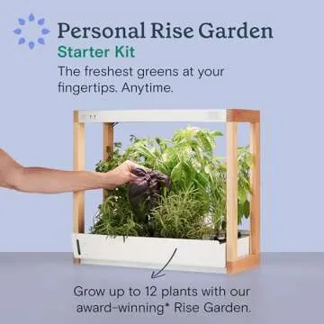 Rise Gardens Personal Rise Garden Hydroponic Indoor Garden Kit with LED Grow Light, Countertop Size