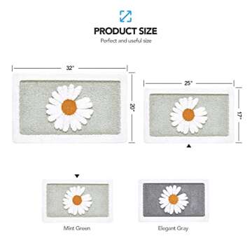 TEENME Green Bathroom Rug, Ultra Soft Microfiber Shaggy Mats, 17x 25 inch, Extra Absorbent Bath Rugs...