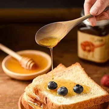 AOOSY Wooden Spoons for Cooking, 9 Inches 6 Pieces Japanese Natural Ellipse Wooden Spoon Set for Cooking Mixing Stirring Honey Tea Soda Dessert Coconut Bowl Nonstick Pots Kitchen