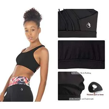 icyzone Padded Strappy Sports Bra Yoga Tops Activewear Workout Clothes for Women (L, Black)