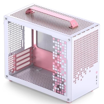 JONSBO/JONSPLUS Z20 Pink/White Micro-ATX Mini Tower Pc Case,with Detachable Carrying Handle, Mini Si...