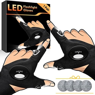 HANPURE LED Flashlight Gloves - Rechargeable Hands-Free Light for DIY & Outdoor Endurance