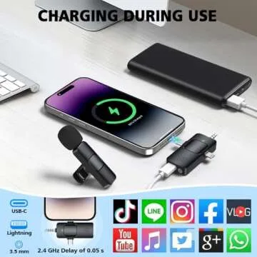3 in 1 Wireless Lavalier Microphones for iPhone and Android