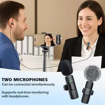 3 in 1 Wireless Lavalier Microphones for iPhone and Android