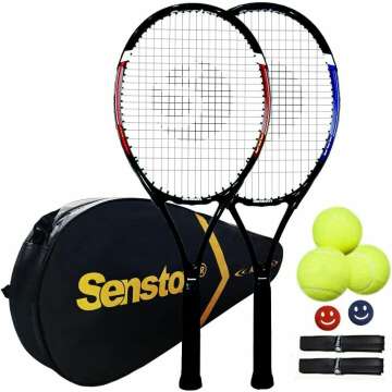 Senston Adult Tennis Racket Set - 27 inch Rackers & Balls