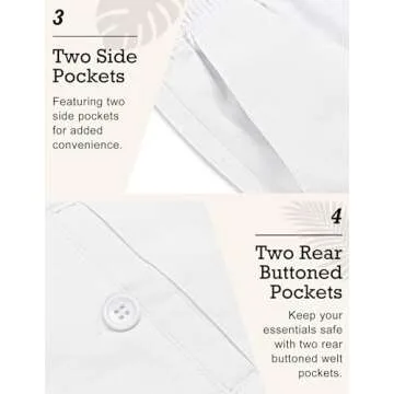 COOFANDY Men Beach Wedding Pants Elastic Waistband Linen Blend Pants Casual Loose Fit Yoga Pants (White, M)