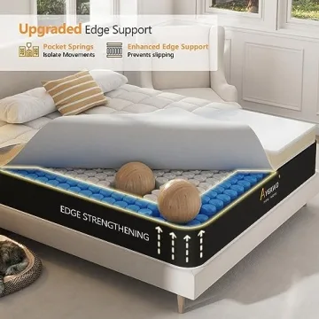 Ayeawo Queen Mattress 14 Inch Hybrid Comfort & Support