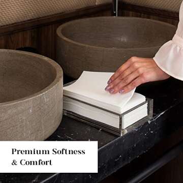 AMERICAN HOMESTEAD Disposable Hand Towels for Bathroom - White Linen-Like Guest Napkins - Ideal Pape...