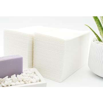 AMERICAN HOMESTEAD Disposable Hand Towels for Bathroom - White Linen-Like Guest Napkins - Ideal Paper Dinner Napkins or Bathroom Towels for Guests - 100 Count - Quilted - Basic Size 15.5" x 8"