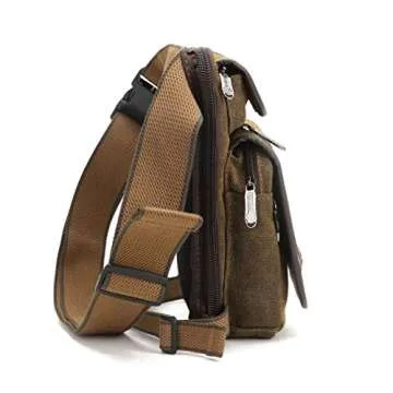 Hebetag Drop Leg Bag Canvas Thigh Pouch for Men Women Tactical Military Motorcycle Bike Cycling Multi-pocket Waist Fanny Pack Travel Hiking Climbing Outdoor Pocket Coffee