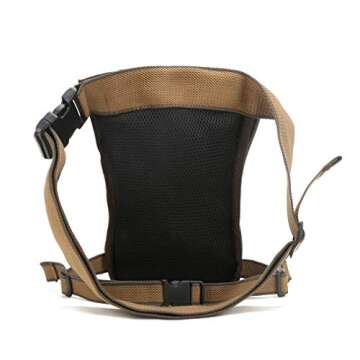 Hebetag Drop Leg Bag Canvas Thigh Pouch for Men Women Tactical Military Motorcycle Bike Cycling Multi-pocket Waist Fanny Pack Travel Hiking Climbing Outdoor Pocket Coffee